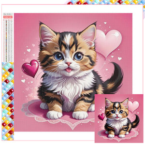 Valentine'S Day Love Cat 30*30CM(Picture) Full Square Drill Diamond Painting