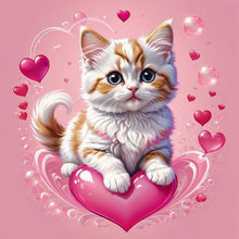 Load image into Gallery viewer, Valentine&#39;S Day Love Cat 30*30CM(Picture) Full Square Drill Diamond Painting
