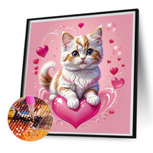 Load image into Gallery viewer, Valentine&#39;S Day Love Cat 30*30CM(Picture) Full Square Drill Diamond Painting
