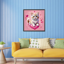 Load image into Gallery viewer, Valentine&#39;S Day Love Cat 30*30CM(Picture) Full Square Drill Diamond Painting
