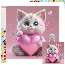 Load image into Gallery viewer, Valentine&#39;S Day Love Cat 30*30CM(Picture) Full Square Drill Diamond Painting
