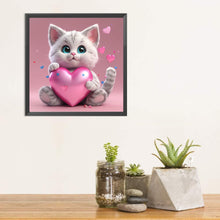 Load image into Gallery viewer, Valentine&#39;S Day Love Cat 30*30CM(Picture) Full Square Drill Diamond Painting
