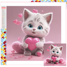 Load image into Gallery viewer, Valentine&#39;S Day Love Cat 30*30CM(Picture) Full Square Drill Diamond Painting
