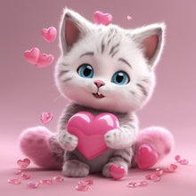 Load image into Gallery viewer, Valentine&#39;S Day Love Cat 30*30CM(Picture) Full Square Drill Diamond Painting
