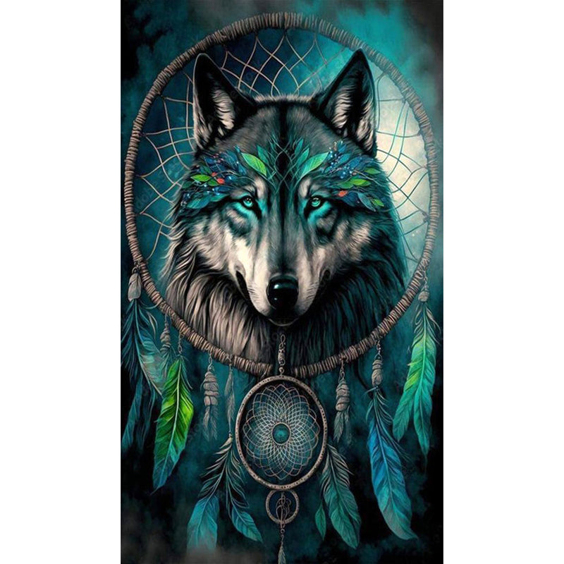 Dreamcatcher Wolf 40*70CM(Canvas) Full Round Drill Diamond Painting