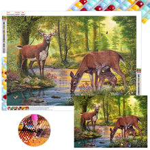 Load image into Gallery viewer, Drinking Deer 70*50CM(Canvas) Full Square Drill Diamond Painting
