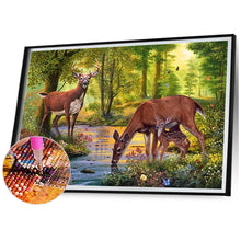 Load image into Gallery viewer, Drinking Deer 70*50CM(Canvas) Full Square Drill Diamond Painting
