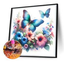 Load image into Gallery viewer, Butterfly On Flower Bush 30*30CM(Canvas) Full Round Drill Diamond Painting
