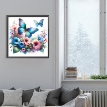 Load image into Gallery viewer, Butterfly On Flower Bush 30*30CM(Canvas) Full Round Drill Diamond Painting
