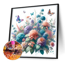 Load image into Gallery viewer, Butterfly On Flower Bush 30*30CM(Canvas) Full Round Drill Diamond Painting
