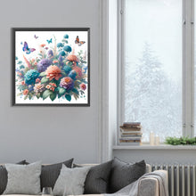 Load image into Gallery viewer, Butterfly On Flower Bush 30*30CM(Canvas) Full Round Drill Diamond Painting
