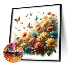 Load image into Gallery viewer, Butterfly On Flower Bush 30*30CM(Canvas) Full Round Drill Diamond Painting
