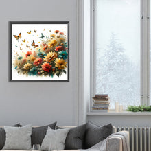 Load image into Gallery viewer, Butterfly On Flower Bush 30*30CM(Canvas) Full Round Drill Diamond Painting
