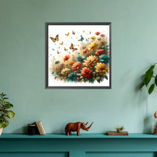 Load image into Gallery viewer, Butterfly On Flower Bush 30*30CM(Canvas) Full Round Drill Diamond Painting
