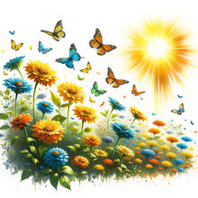 Load image into Gallery viewer, Butterfly On Flower Bush 30*30CM(Canvas) Full Round Drill Diamond Painting
