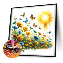 Load image into Gallery viewer, Butterfly On Flower Bush 30*30CM(Canvas) Full Round Drill Diamond Painting
