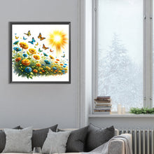 Load image into Gallery viewer, Butterfly On Flower Bush 30*30CM(Canvas) Full Round Drill Diamond Painting
