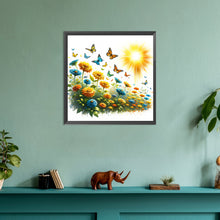 Load image into Gallery viewer, Butterfly On Flower Bush 30*30CM(Canvas) Full Round Drill Diamond Painting
