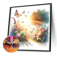 Load image into Gallery viewer, Butterfly On Flower Bush 30*30CM(Canvas) Full Round Drill Diamond Painting
