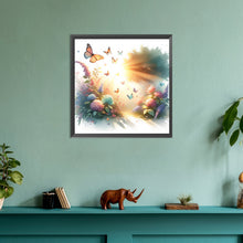 Load image into Gallery viewer, Butterfly On Flower Bush 30*30CM(Canvas) Full Round Drill Diamond Painting
