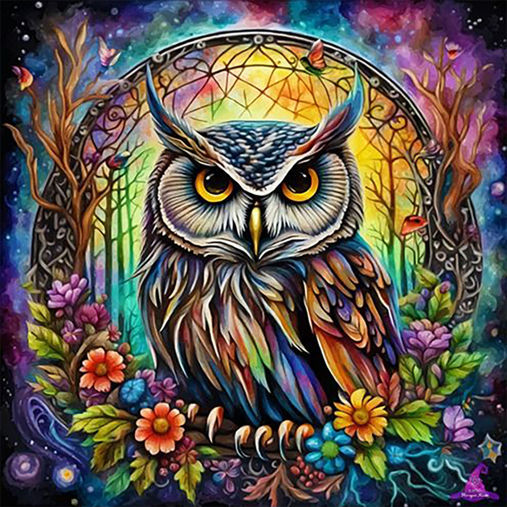 Forest Animals-Owls 40*40CM(Canvas) Full Round Drill Diamond Painting