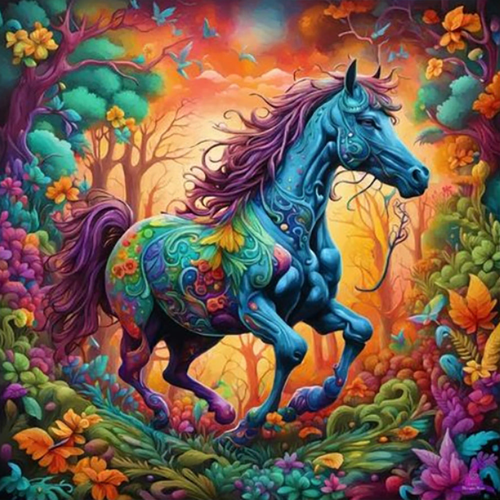 Horse 40*40CM(Canvas) Full Round Drill Diamond Painting