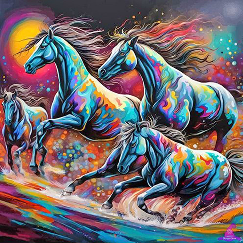 Horse 40*40CM(Canvas) Full Round Drill Diamond Painting