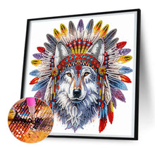 Load image into Gallery viewer, Indian Wolf 30*30CM(Canvas) Partial Special Shaped Drill Diamond Painting
