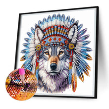 Load image into Gallery viewer, Indian Wolf 30*30CM(Canvas) Partial Special Shaped Drill Diamond Painting
