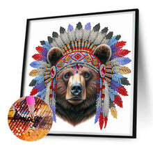 Load image into Gallery viewer, Indian Bear 30*30CM(Canvas) Partial Special Shaped Drill Diamond Painting
