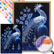 Load image into Gallery viewer, Blue Crystal Peacock 40*55CM(Picture) Full AB Round Drill Diamond Painting
