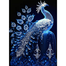 Load image into Gallery viewer, Blue Crystal Peacock 40*55CM(Picture) Full AB Round Drill Diamond Painting
