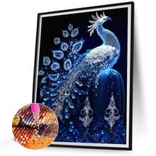 Load image into Gallery viewer, Blue Crystal Peacock 40*55CM(Picture) Full AB Round Drill Diamond Painting
