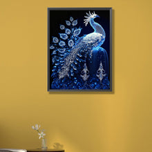 Load image into Gallery viewer, Blue Crystal Peacock 40*55CM(Picture) Full AB Round Drill Diamond Painting
