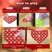 Load image into Gallery viewer, 10 Pcs Wooden Diamond Painting Art Coaster Kit with Holder for Beginners (Heart)
