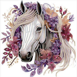 Long Hair Horse 30*30CM(Canvas) Partial Special Shaped Drill Diamond Painting