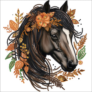 Long Hair Horse 30*30CM(Canvas) Partial Special Shaped Drill Diamond Painting