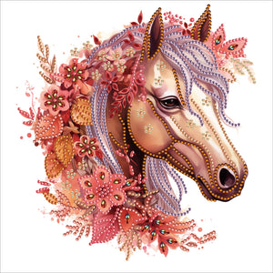 Long Hair Horse 30*30CM(Canvas) Partial Special Shaped Drill Diamond Painting