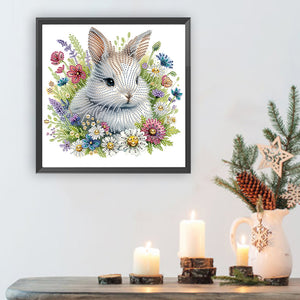 Garden Rabbit 30*30CM(Canvas) Partial Special Shaped Drill Diamond Painting