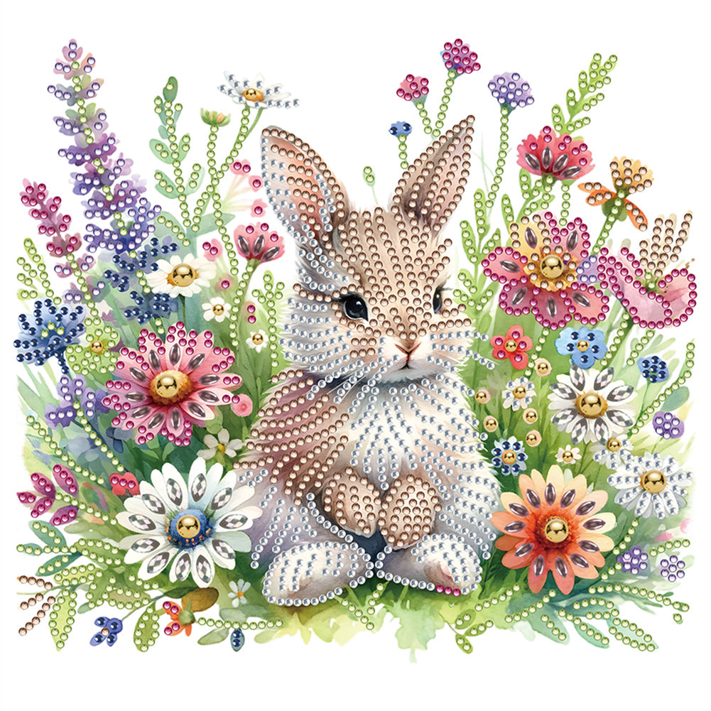 Garden Rabbit 30*30CM(Canvas) Partial Special Shaped Drill Diamond Painting