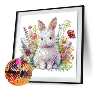 Garden Rabbit 30*30CM(Canvas) Partial Special Shaped Drill Diamond Painting