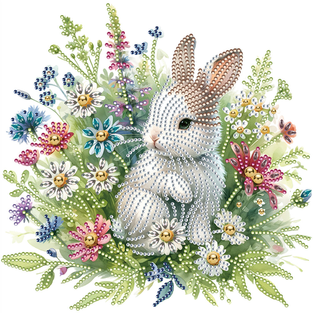 Garden Rabbit 30*30CM(Canvas) Partial Special Shaped Drill Diamond Painting