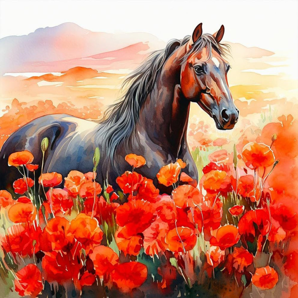 Horses 30*30CM(Canvas) Full Round Drill Diamond Painting