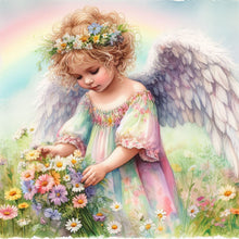 Load image into Gallery viewer, Angel Baby Picking Flowers 30*30CM(Canvas) Full Round Drill Diamond Painting
