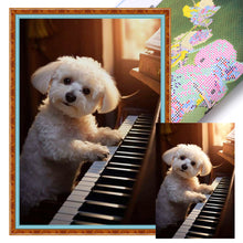 Load image into Gallery viewer, Puppy Playing Piano (40*60CM) 11CT Stamped Cross Stitch
