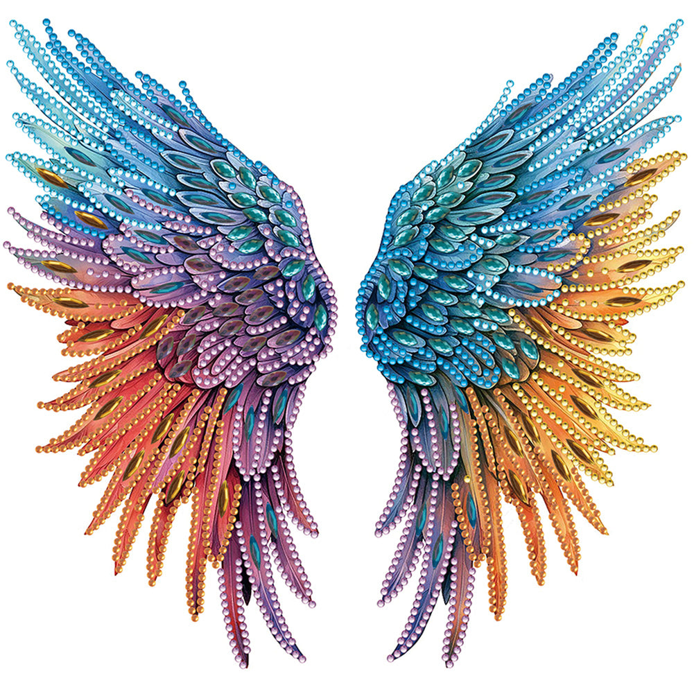 Colorful Wings 30*30CM(Canvas) Partial Special Shaped Drill Diamond Painting