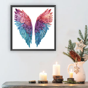 Colorful Wings 30*30CM(Canvas) Partial Special Shaped Drill Diamond Painting