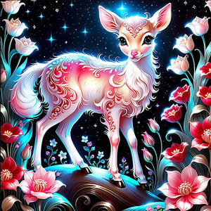 Glowing Deer 30*30CM(Canvas) Full Round Drill Diamond Painting