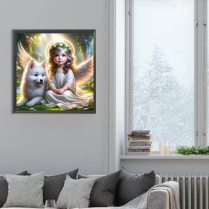 Angel And Wolf 30*30CM(Canvas) Full Round Drill Diamond Painting