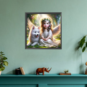 Angel And Wolf 30*30CM(Canvas) Full Round Drill Diamond Painting